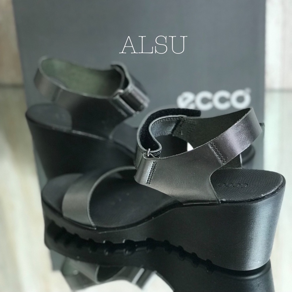 ECCO Freja WedgeSandal Dark Shadow Metallic Grey W - Picture 6 of 8